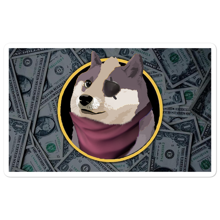 Wolf Doge Cash Stickers-SMASHGEAR